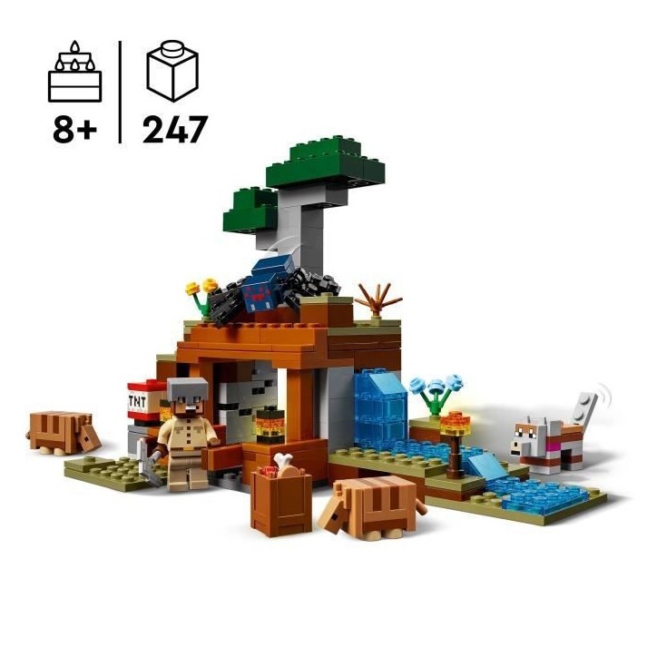 LEGO Minecraft 21269 L'expédition dans la mine du tatou - Jeu de construction pour garçon