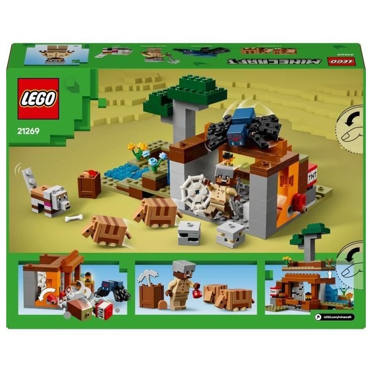 LEGO Minecraft 21269 L'expédition dans la mine du tatou - Jeu de construction pour garçon