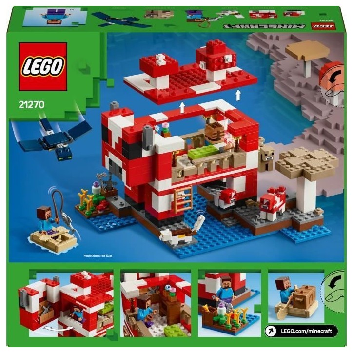 LEGO Minecraft 21270 La maison des Champimeuhs - Jeu de construction pour enfant des 8 ans