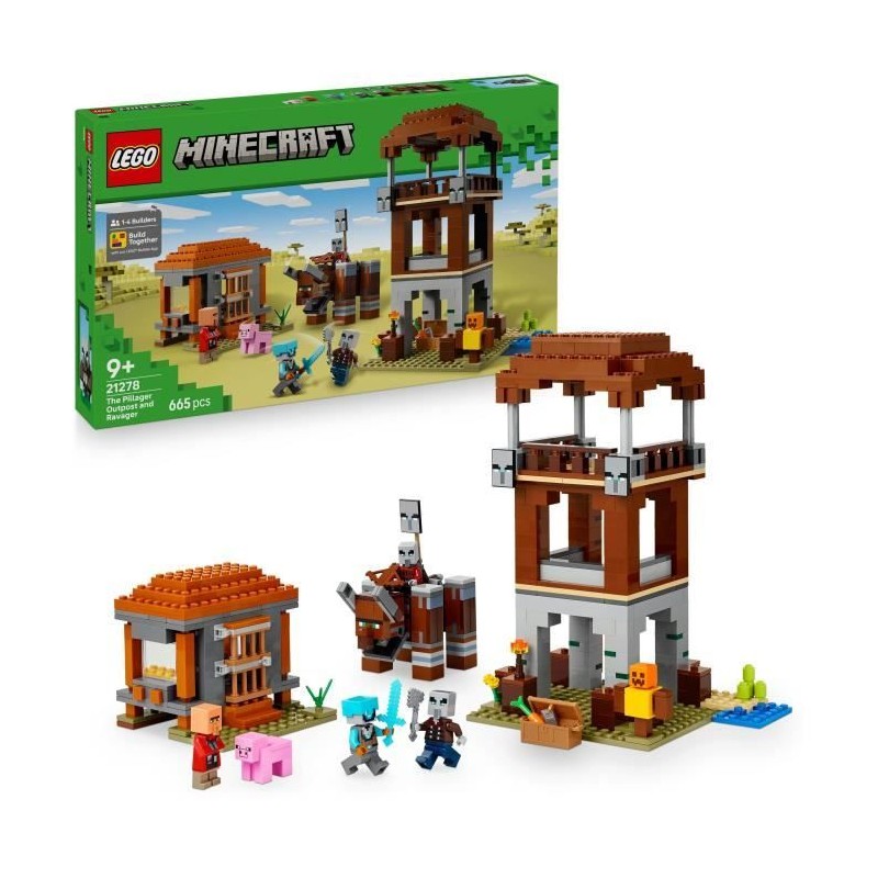 LEGO Minecraft 21278 L'Avant-Poste De Pillards Et Le Ravageur - Jeu Po LEGO Minecraft 21278 L'Avant-Poste De Pillards Et Le Ravageur - Jeu Po