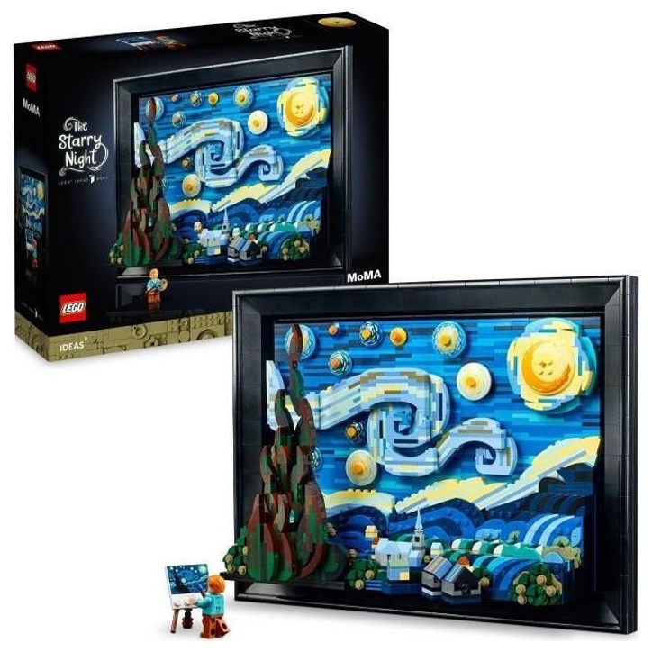 LEGO Ideas 21333 Exclu Cdiscount Vincent Van Gogh - La Nuit Étoilée, Reproduction de Tableau sur Toile LEGO Ideas 21333 Exclu Cdiscount Vincent Van Gogh - La Nuit Étoilée, Reproduction de Tableau sur Toile