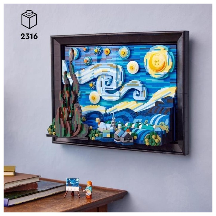 LEGO Ideas 21333 Exclu Cdiscount Vincent Van Gogh - La Nuit Étoilée, Reproduction de Tableau sur Toile LEGO Ideas 21333 Exclu Cdiscount Vincent Van Gogh - La Nuit Étoilée, Reproduction de Tableau sur Toile
