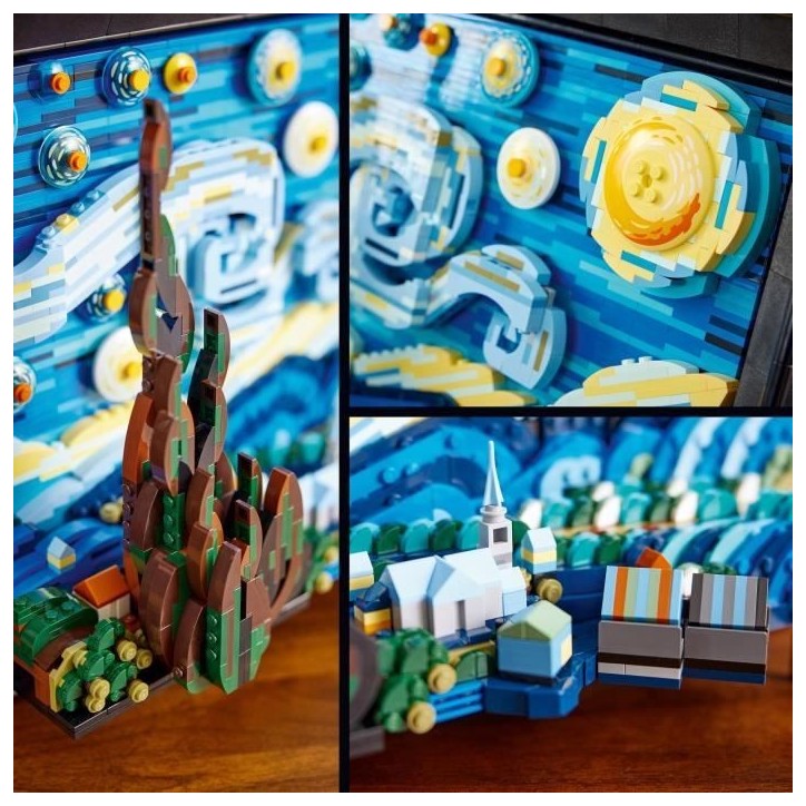 LEGO Ideas 21333 Exclu Cdiscount Vincent Van Gogh - La Nuit Étoilée, Reproduction de Tableau sur Toile LEGO Ideas 21333 Exclu Cdiscount Vincent Van Gogh - La Nuit Étoilée, Reproduction de Tableau sur Toile