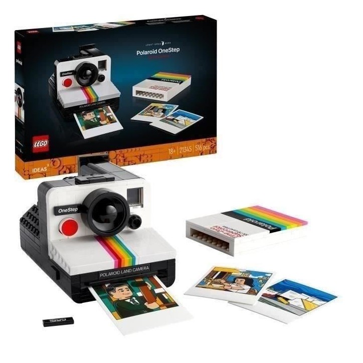 LEGO 21345 Ideas Appareil Photo Polaroid OneStep SX-70, Maquette a Construire pour Adultes avec Autocollants LEGO 21345 Ideas Appareil Photo Polaroid OneStep SX-70, Maquette a Construire pour Adultes avec Autocollants