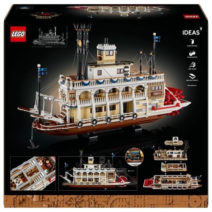 LEGO Ideas 21356 Exclu Cdiscount Le Bateau a Vapeur du Mississippi - Set de Construction pour Adulte LEGO Ideas 21356 Exclu Cdiscount Le Bateau a Vapeur du Mississippi - Set de Construction pour Adulte