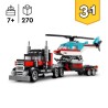 LEGO 31146 Creator 3en1 Le Camion Remorque avec Hélicoptere, Jouet d'