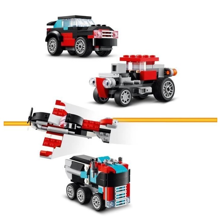 LEGO 31146 Creator 3en1 Le Camion Remorque avec Hélicoptere, Jouet d'Hélicoptere et Camion, Avion et Camion-Citerne LEGO 31146 Creator 3en1 Le Camion Remorque avec Hélicoptere, Jouet d'Hélicoptere et Camion, Avion et Camion-Citerne