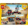 LEGO 31146 Creator 3en1 Le Camion Remorque avec Hélicoptere, Jouet d'