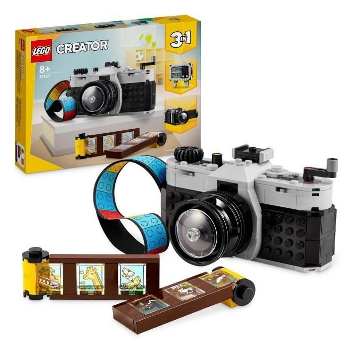 LEGO 31147 Creator 3en1 L'Appareil Photo Rétro, Jouet Transformable avec 3 Modeles, Déco de Bureau et de Chambre LEGO 31147 Creator 3en1 L'Appareil Photo Rétro, Jouet Transformable avec 3 Modeles, Déco de Bureau et de Chambre