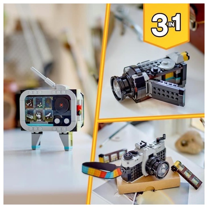 LEGO 31147 Creator 3en1 L'Appareil Photo Rétro, Jouet Transformable avec 3 Modeles, Déco de Bureau et de Chambre LEGO 31147 Creator 3en1 L'Appareil Photo Rétro, Jouet Transformable avec 3 Modeles, Déco de Bureau et de Chambre