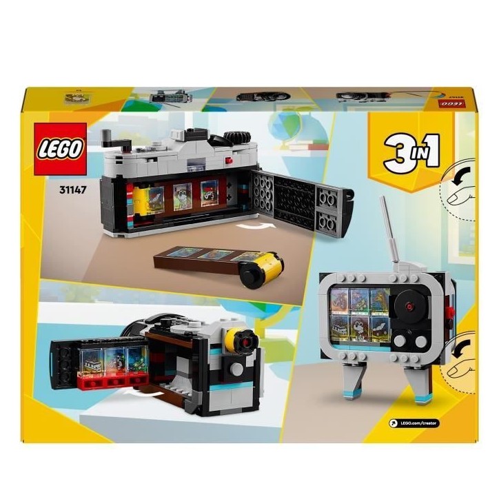 LEGO 31147 Creator 3en1 L'Appareil Photo Rétro, Jouet Transformable avec 3 Modeles, Déco de Bureau et de Chambre LEGO 31147 Creator 3en1 L'Appareil Photo Rétro, Jouet Transformable avec 3 Modeles, Déco de Bureau et de Chambre
