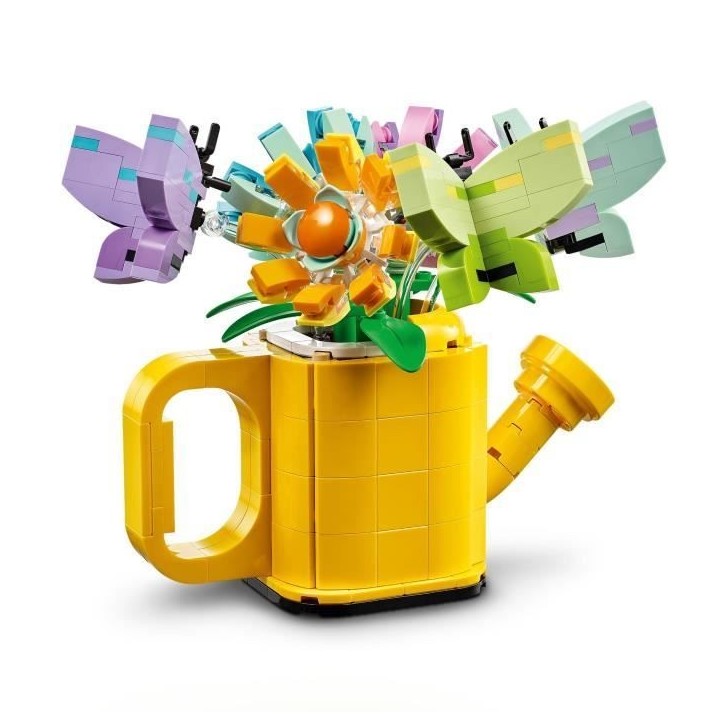 LEGO 31149 Creator 3en1 Les Fleurs dans l'Arrosoir, Jouet pour Enfants, avec Arrosoir, Bouquet de Fleurs et 2 Oiseaux