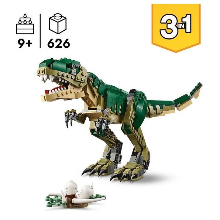 LEGO Creator 31151 3-en-1 Le T-rex - Dinosaure jouet tricératops ou ptérodactyle LEGO Creator 31151 3-en-1 Le T-rex - Dinosaure jouet tricératops ou ptérodactyle