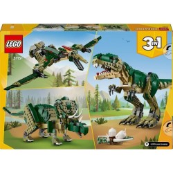 LEGO Creator 31151 3-en-1 Le T-rex - Dinosaure jouet tricératops ou p