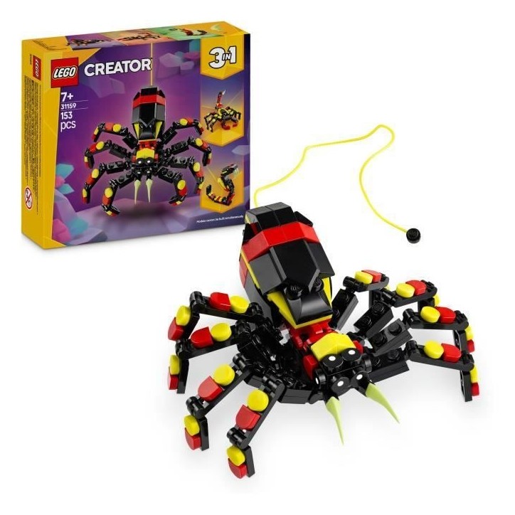LEGO Creator 31159 3-en-1 Animaux sauvages : l'araignée surprenante - Jouet des 7 ans