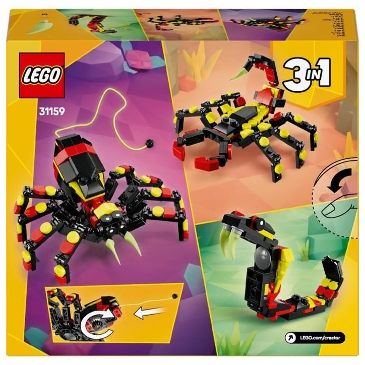 LEGO Creator 31159 3-en-1 Animaux sauvages : l'araignée surprenante - Jouet des 7 ans