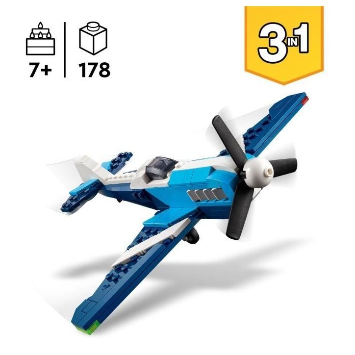 LEGO Creator 31160 3-en-1 Aéronef : l'avion de course - Jeu de construction des 7 ans LEGO Creator 31160 3-en-1 Aéronef : l'avion de course - Jeu de construction des 7 ans