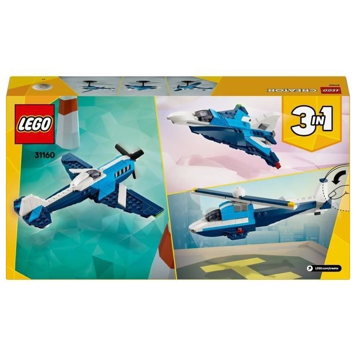 LEGO Creator 31160 3-en-1 Aéronef : l'avion de course - Jeu de construction des 7 ans LEGO Creator 31160 3-en-1 Aéronef : l'avion de course - Jeu de construction des 7 ans