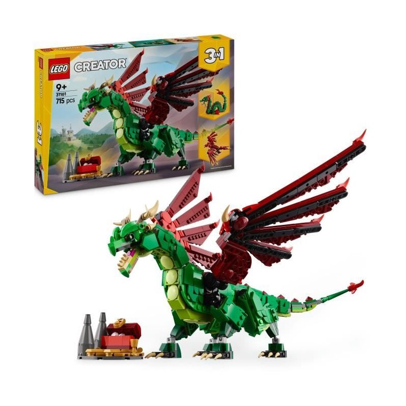 LEGO Creator 31161 3-en-1 Le dragon médiéval - Jeu de construction p LEGO Creator 31161 3-en-1 Le dragon médiéval - Jeu de construction p