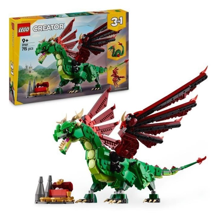 LEGO Creator 31161 3-en-1 Le dragon médiéval - Jeu de construction pour garçon des 9 ans LEGO Creator 31161 3-en-1 Le dragon médiéval - Jeu de construction pour garçon des 9 ans