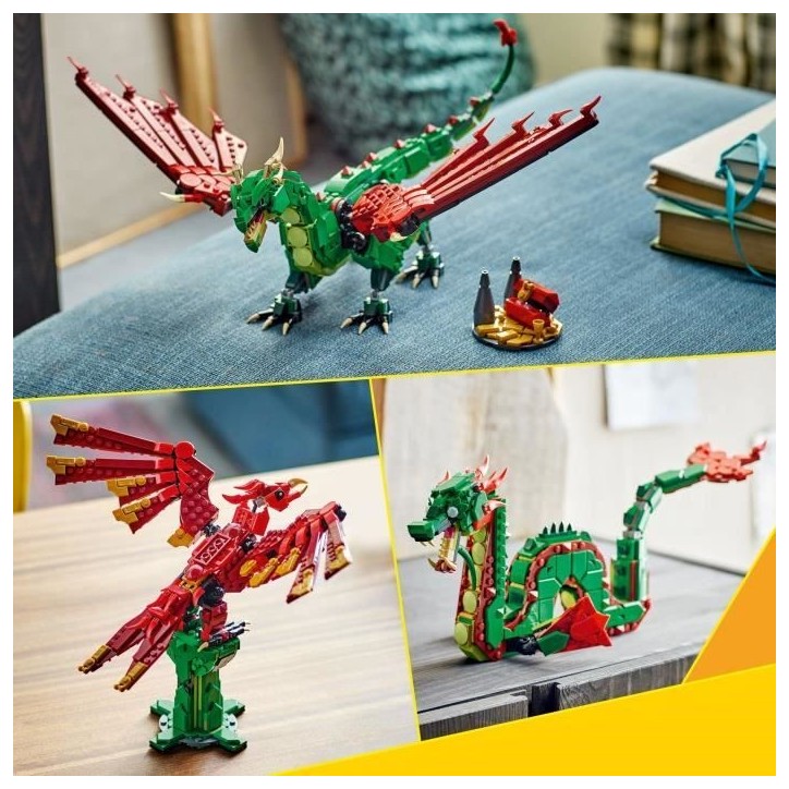 LEGO Creator 31161 3-en-1 Le dragon médiéval - Jeu de construction pour garçon des 9 ans LEGO Creator 31161 3-en-1 Le dragon médiéval - Jeu de construction pour garçon des 9 ans