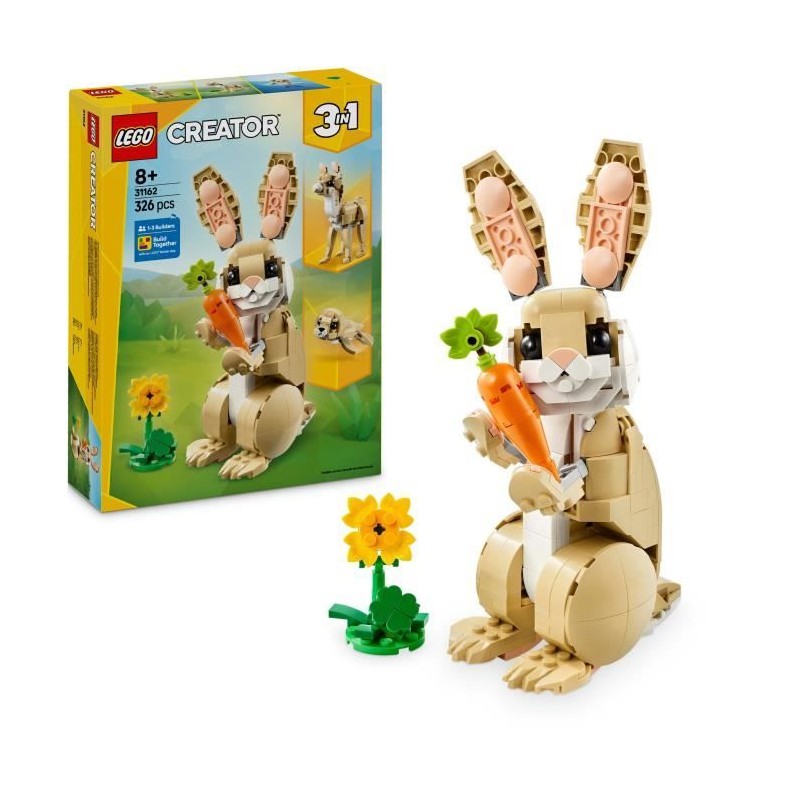 LEGO Creator 31162 3-en-1 L'adorable lapin - Jeu de construction pour