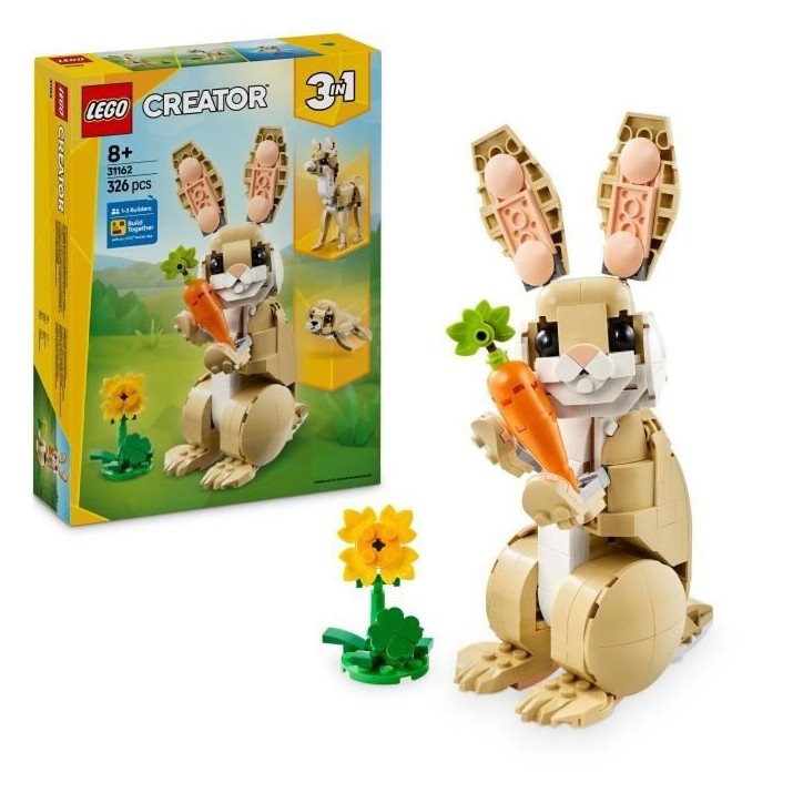 LEGO Creator 31162 3-en-1 L'adorable lapin - Jeu de construction pour fille des 8 ans LEGO Creator 31162 3-en-1 L'adorable lapin - Jeu de construction pour fille des 8 ans