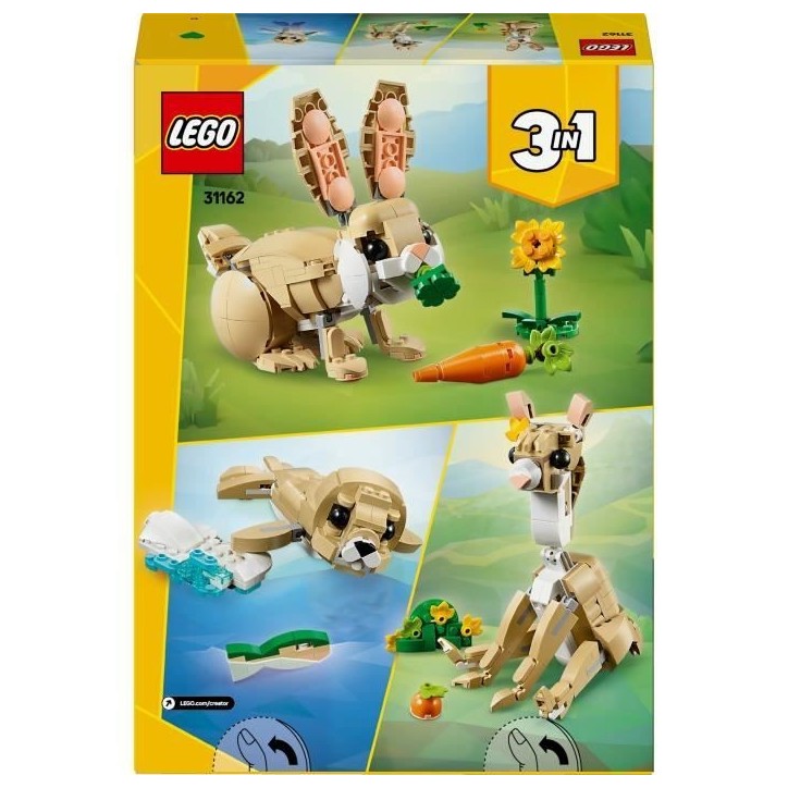 LEGO Creator 31162 3-en-1 L'adorable lapin - Jeu de construction pour fille des 8 ans LEGO Creator 31162 3-en-1 L'adorable lapin - Jeu de construction pour fille des 8 ans