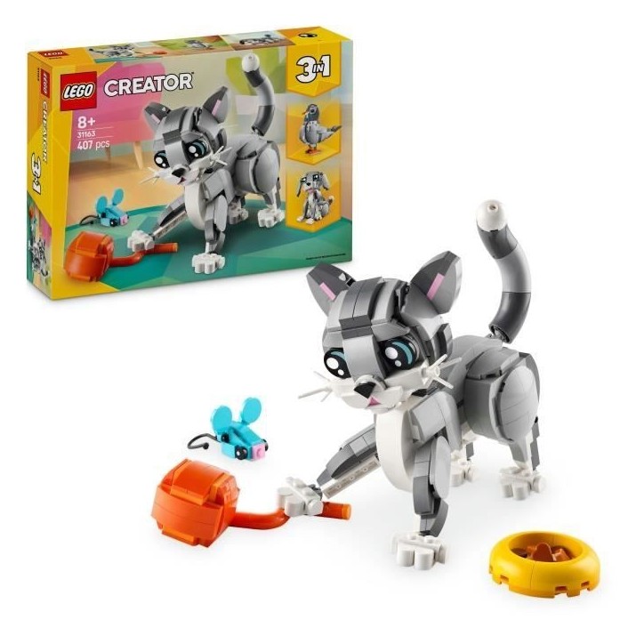 LEGO Creator 31163 3-en-1 Le chat joueur - Jeu de construction pour fille des 8 ans
