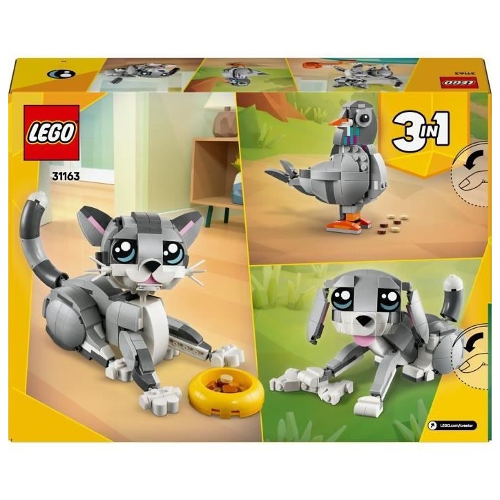 LEGO Creator 31163 3-en-1 Le chat joueur - Jeu de construction pour fille des 8 ans