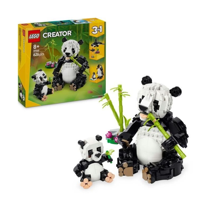 LEGO Creator 31165 3-en-1 Animaux sauvages : la famille de pandas Jeu LEGO Creator 31165 3-en-1 Animaux sauvages : la famille de pandas Jeu
