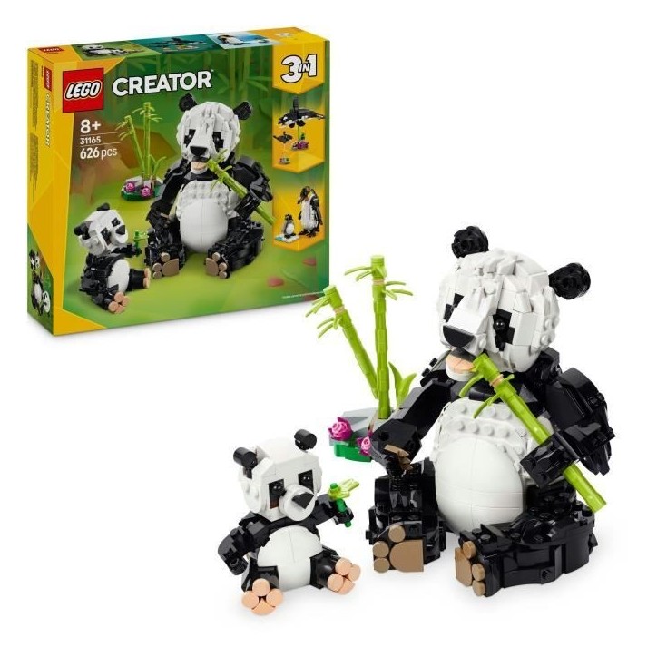 LEGO Creator 31165 3-en-1 Animaux sauvages : la famille de pandas Jeu pour fille des 8 ans LEGO Creator 31165 3-en-1 Animaux sauvages : la famille de pandas Jeu pour fille des 8 ans