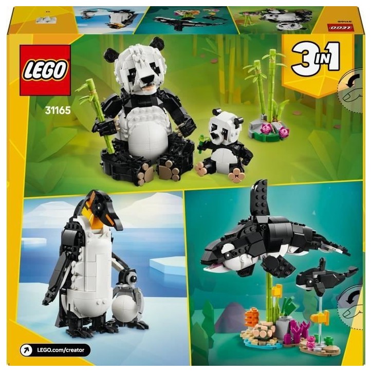 LEGO Creator 31165 3-en-1 Animaux sauvages : la famille de pandas Jeu pour fille des 8 ans LEGO Creator 31165 3-en-1 Animaux sauvages : la famille de pandas Jeu pour fille des 8 ans