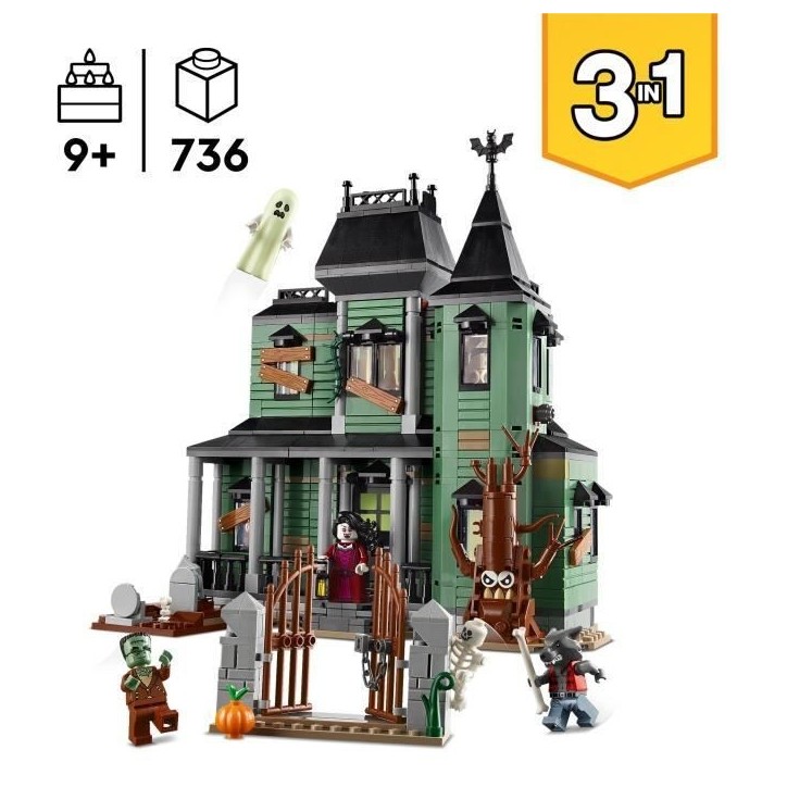 LEGO Creator 3-en-1 31167 Le Manoir Hanté - Jeu de Construction enfant des 9 ans