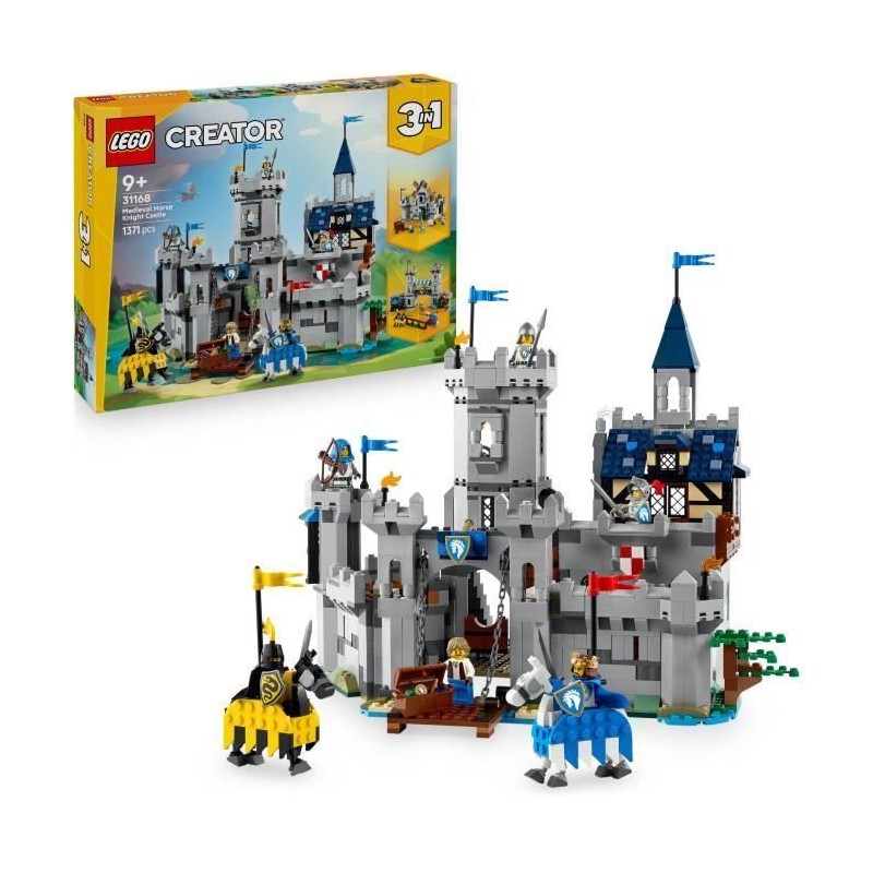 LEGO Creator 3-en-1 31168 Le Château Médiéval des Chevaliers - Jeu