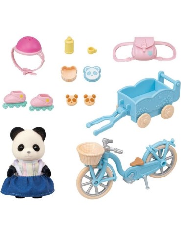 La fille panda, son vélo et sa remorque - SYLVANIAN FAMILIES - 5652 - Pour enfant a partir de 3 ans