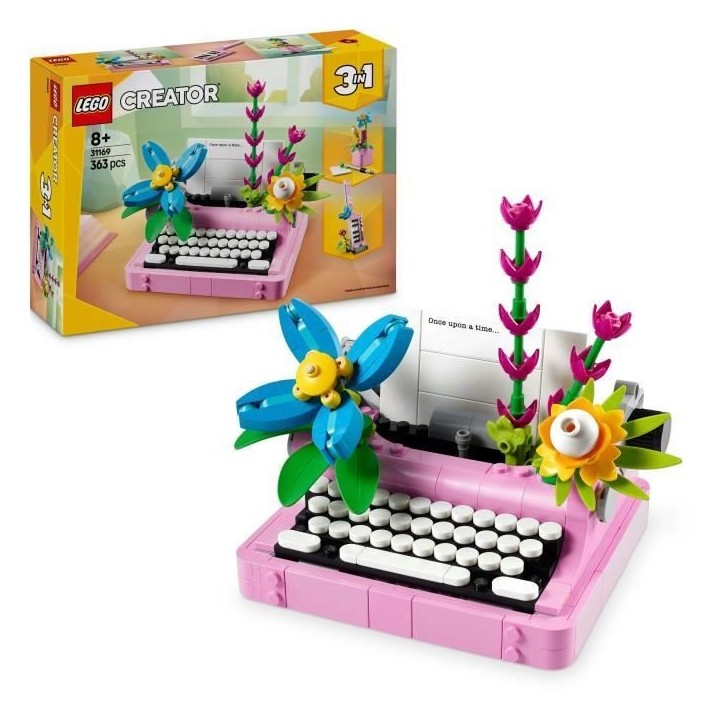 LEGO Creator 31169 3-en-1 La machine a écrire avec des fleurs - Jeu pour fille des 8 ans