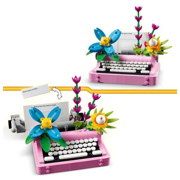 LEGO Creator 31169 3-en-1 La machine a écrire avec des fleurs - Jeu pour fille des 8 ans