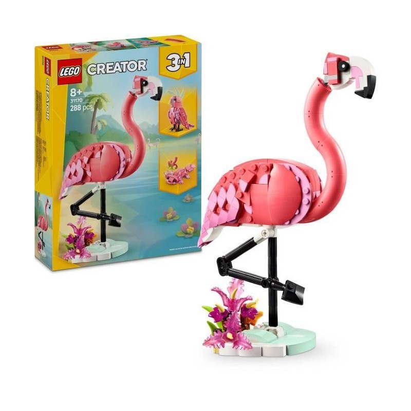 LEGO Creator 31170 3-en-1 Animaux sauvages : le flamant rose - Jouet p LEGO Creator 31170 3-en-1 Animaux sauvages : le flamant rose - Jouet p