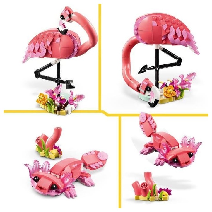 LEGO Creator 31170 3-en-1 Animaux sauvages : le flamant rose - Jouet pour fille des 8 ans