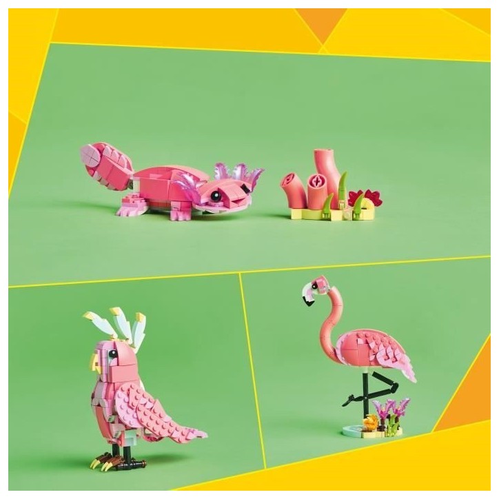 LEGO Creator 31170 3-en-1 Animaux sauvages : le flamant rose - Jouet pour fille des 8 ans
