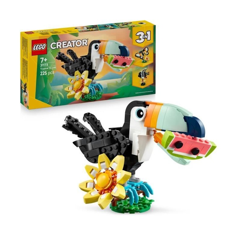 LEGO Creator 3-en-1 31173 Animaux Sauvages : le Toucan Tropical - Jeu LEGO Creator 3-en-1 31173 Animaux Sauvages : le Toucan Tropical - Jeu