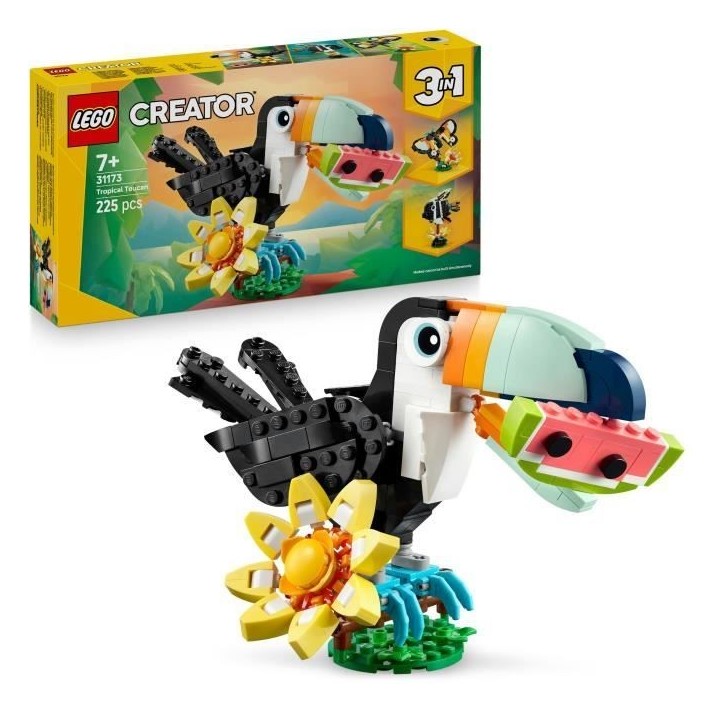 LEGO Creator 3-en-1 31173 Animaux Sauvages : le Toucan Tropical - Jeu des 7 ans LEGO Creator 3-en-1 31173 Animaux Sauvages : le Toucan Tropical - Jeu des 7 ans