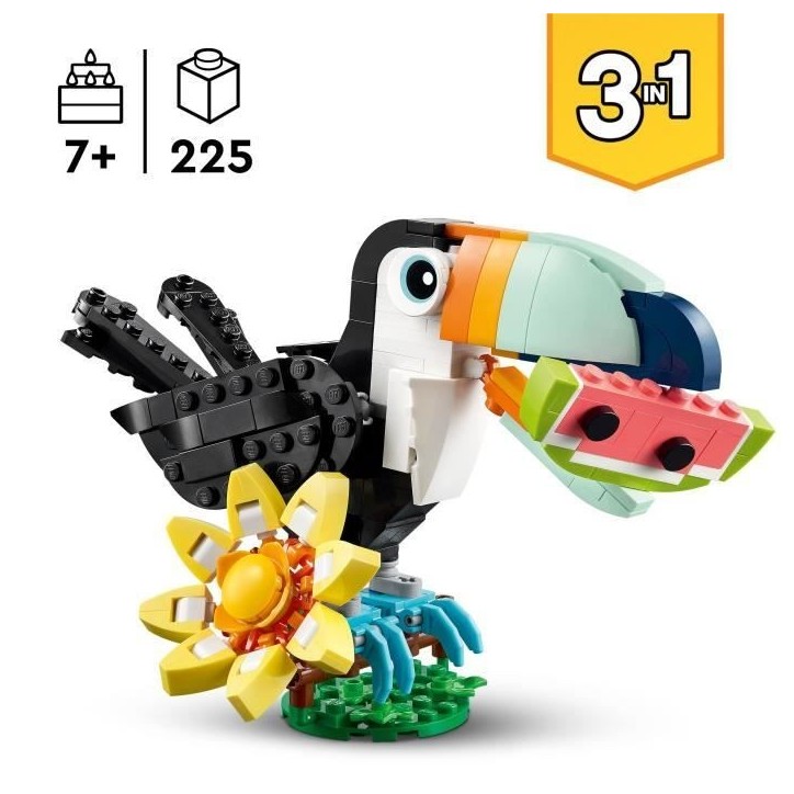 LEGO Creator 3-en-1 31173 Animaux Sauvages : le Toucan Tropical - Jeu des 7 ans LEGO Creator 3-en-1 31173 Animaux Sauvages : le Toucan Tropical - Jeu des 7 ans