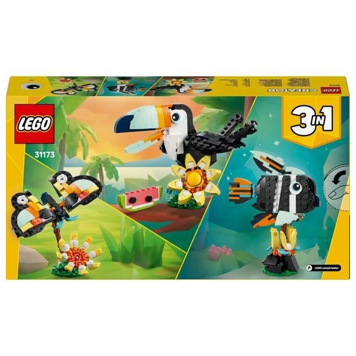 LEGO Creator 3-en-1 31173 Animaux Sauvages : le Toucan Tropical - Jeu des 7 ans LEGO Creator 3-en-1 31173 Animaux Sauvages : le Toucan Tropical - Jeu des 7 ans