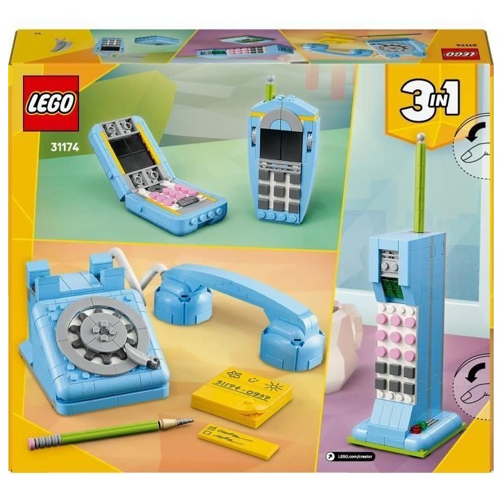 LEGO Creator 3-en-1 31174 Le Téléphone Rétro - Jeu de Construction des 8 ans LEGO Creator 3-en-1 31174 Le Téléphone Rétro - Jeu de Construction des 8 ans