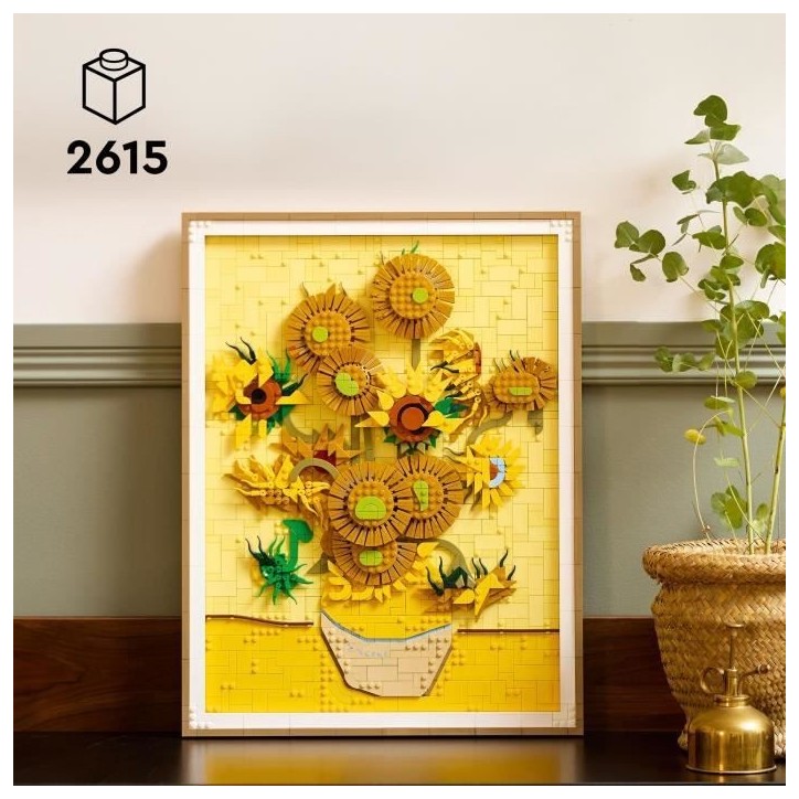 LEGO Art 31215 Vincent van Gogh – Les Tournesols - Tableau mural, Construction pour adulte