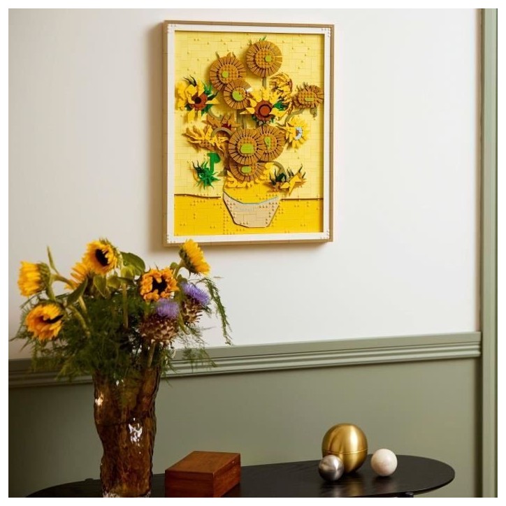 LEGO Art 31215 Vincent van Gogh – Les Tournesols - Tableau mural, Construction pour adulte
