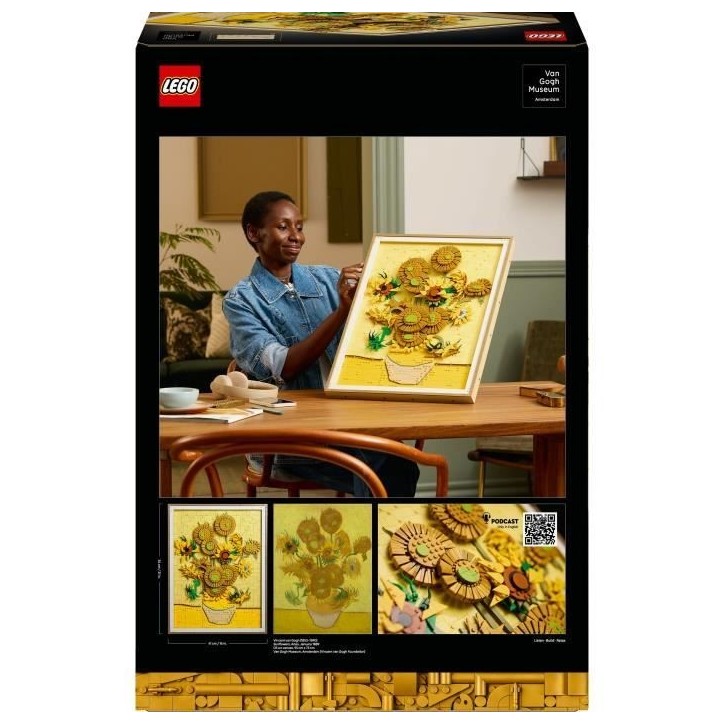 LEGO Art 31215 Vincent van Gogh – Les Tournesols - Tableau mural, Construction pour adulte