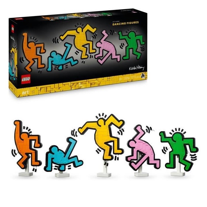 LEGO 31216 Art Keith Haring, Les Figures Dansantes, Décoration d'Intérieur et Set de Construction pour Adultes